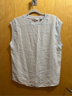 Vince Sleeveless Chiffon Shell Light Blue